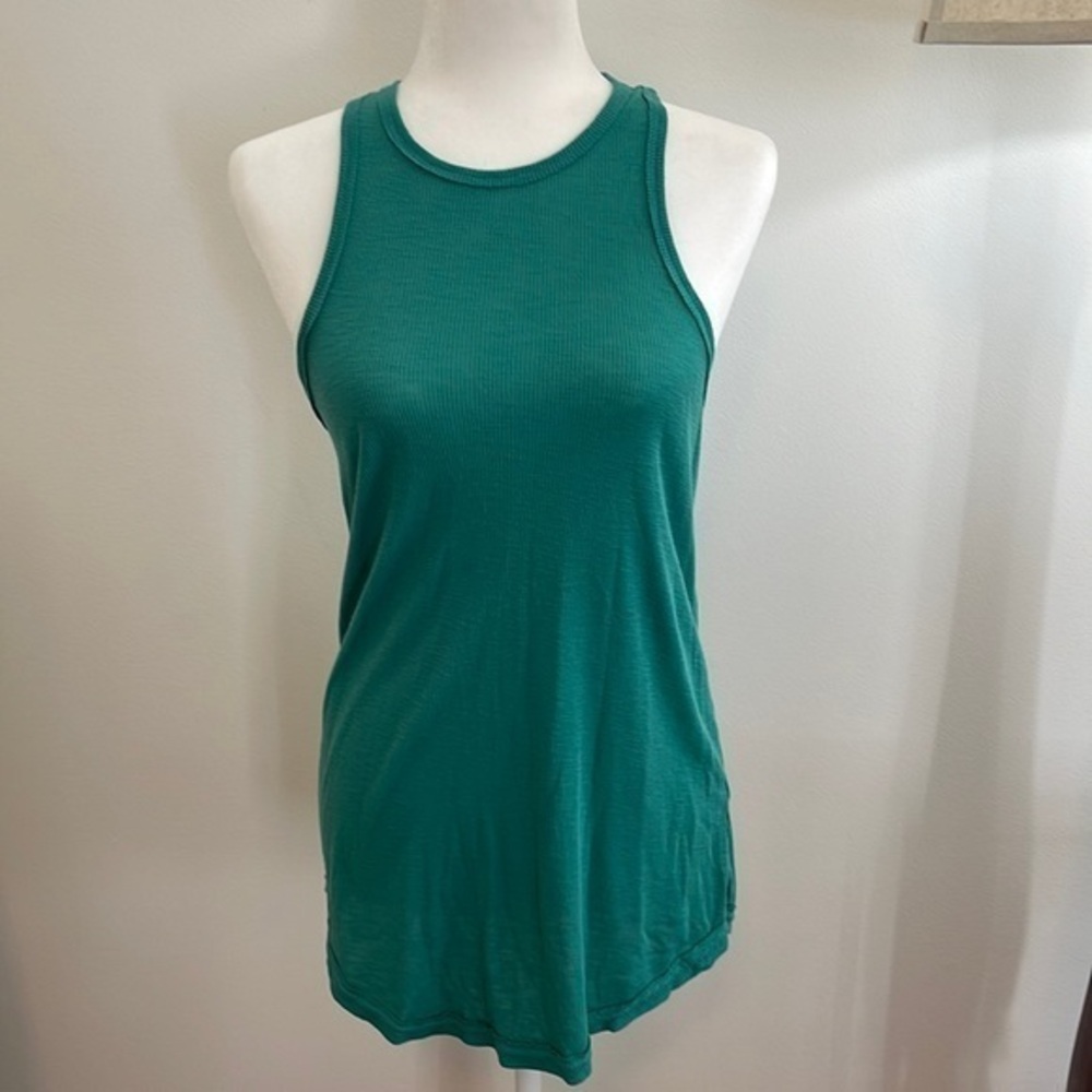 Free People intimately green Racerback ribbed knit tank top xs/s small